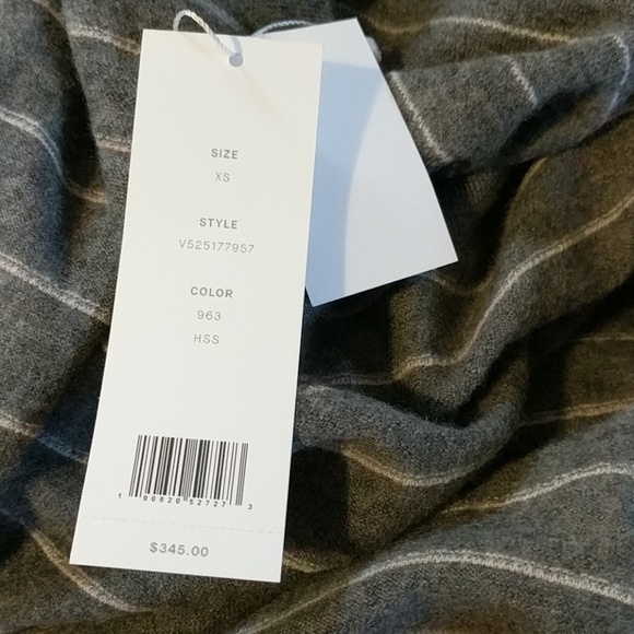 Vince Striped Cashmere Gray Sweater Bell Sleeve - Picture 5 of 8